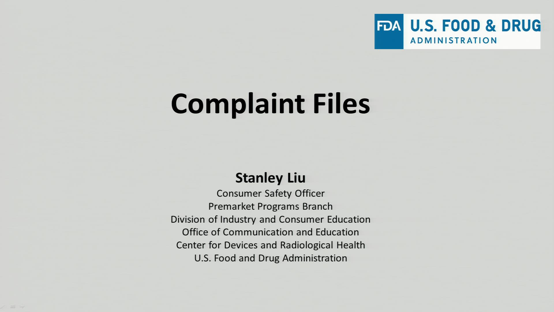 Complaint Files