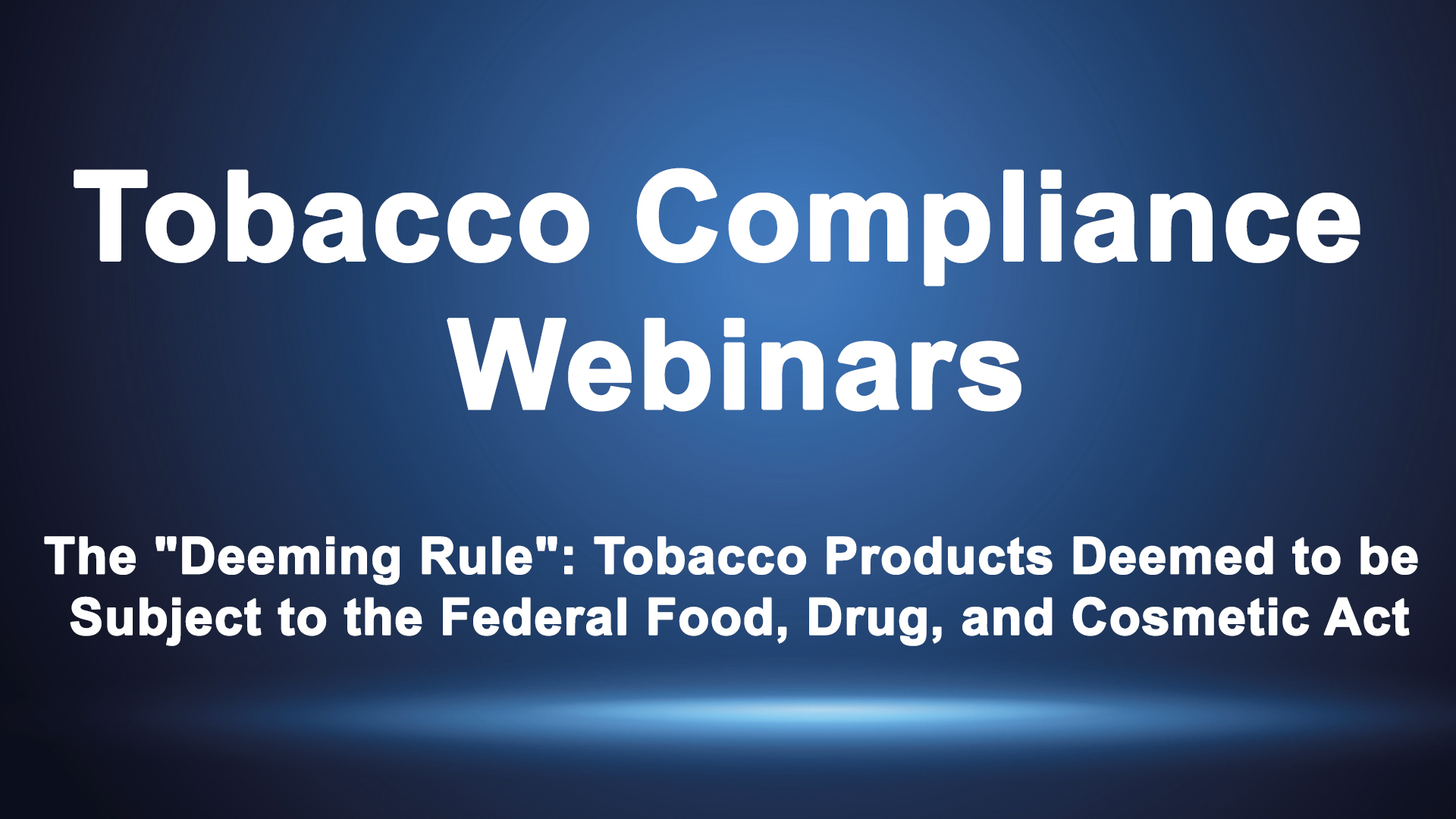 federal tobacco act The 